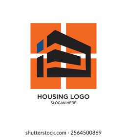 Housing logo design simple concept Premium Vector