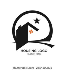 Housing logo design simple concept Premium Vector