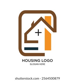 Housing logo design simple concept Premium Vector