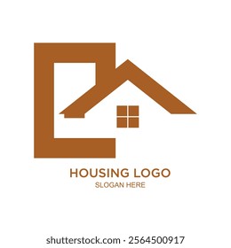 Housing logo design simple concept Premium Vector