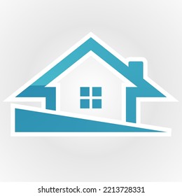 
casa de icono de línea vectorial de dibujo de logotipo de alojamiento en una inclina