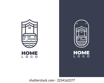 Housing logo, home logo, house logo near the esthetic lake