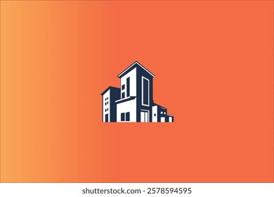 housing logo for property business with orange gradient background