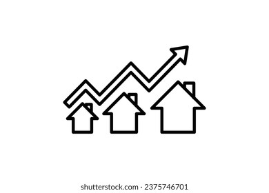 Housing Market Icon. Icon related to Real estate. Suitable for web site design, app, user interfaces. Line icon style. Simple vector design editable