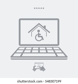 Housing online services for disabled - Vector flat icon