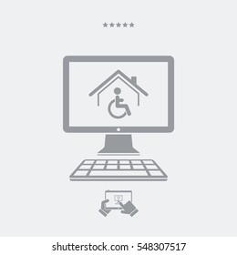 Housing online services for disabled - Vector flat icon