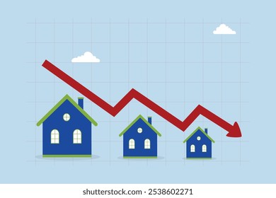 El Precio inmobiliario cae, el inversor empresario y el propietario experimentan una disminución en el mercado inmobiliario. 