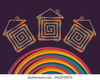 Housing rights. Affordable housing, workers rights. Vector illustration.