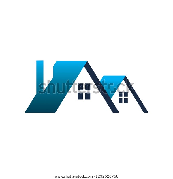 Housing Roof Logo Stock Vector (Royalty Free) 1232626768