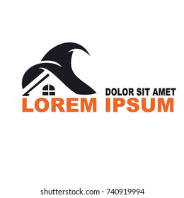Housing shaped witch hat logo