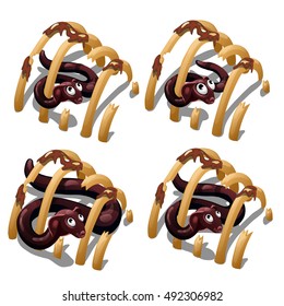 Housing a snake in the remains of an animal. Vector illustration.
