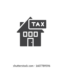 Housing Tax vector icon. filled flat sign for mobile concept and web design. Property taxes glyph icon. Symbol, logo illustration. Vector graphics