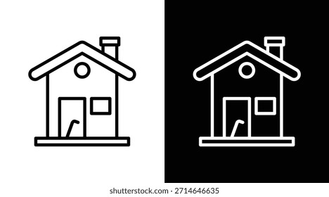 Versión de dos tonos de la vivienda en el fondo blanco y negro