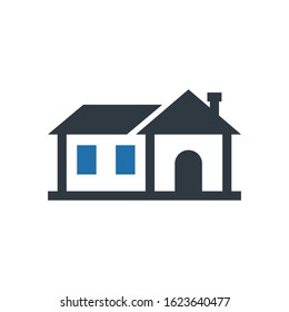 Housing vector icon in blue gray color