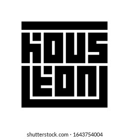 Houston Calligraphy Logo in black color and block code style