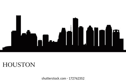 Houston city skyline silhouette background, vector illustration