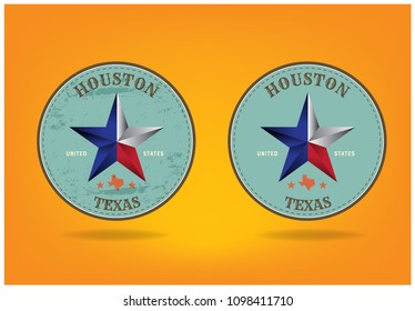 houston city texas logo design vintage style,  can be use on t-shirt printing souvenir food product label website template advertisement vector eps.