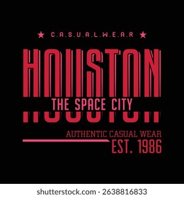 Houston City typography design and illustration vector for t shirt design