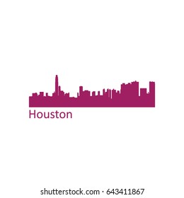 Houston City Vector Silhouette Background Illustration