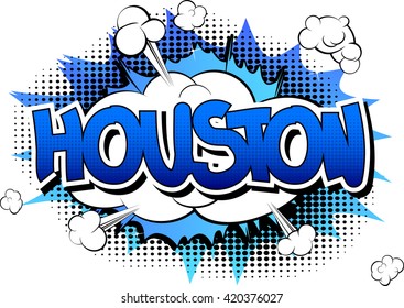 Houston - Comic Book Style Word