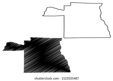 Houston County, Alabama (Counties in Alabama, United States of America,USA, U.S., US) map vector illustration, scribble sketch Houston map