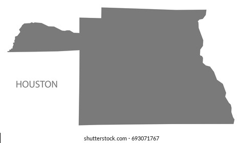 Houston county map of Alabama USA grey illustration silhouette