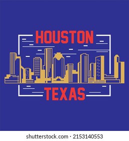 Ilustraciones simples y elegantes de la ciudad de Houston, editables