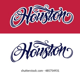 Houston lettering in tattoo style