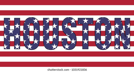 Houston on USA flag