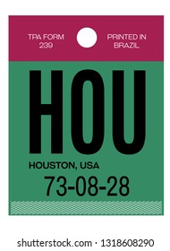 Houston realistically looking airport luggage tag