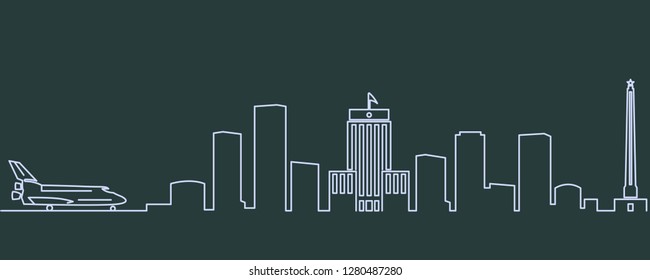 Houston Single Line Skyline