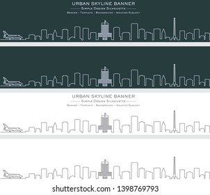 Houston Single Line Skyline Banner