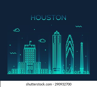 Houston Skyline Vector Art, Icons, and Graphics for Free Download