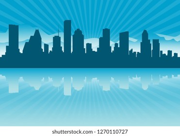 Houston skyline illustration. on vector eps.10