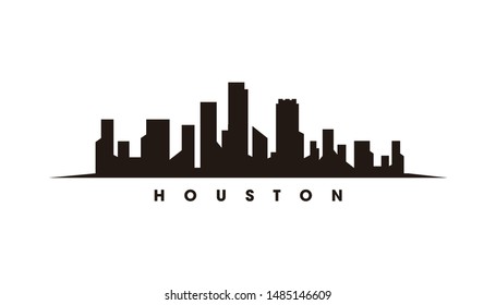 Houston Skyline Landmarks Silhouette Vector Stock Vector (Royalty Free ...