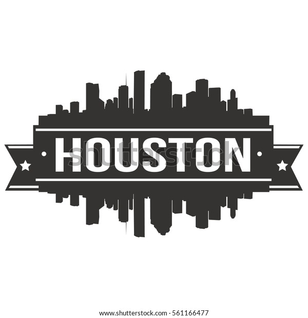 Houston Skyline Stamp Silhouette Stamp Stock Vector (Royalty Free