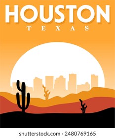 Houston Texas con hermosas vistas naturales y cielo en Texas