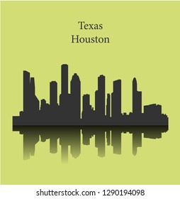 Houston Texas City Silhouette Stock Vector (Royalty Free) 1290194098 ...