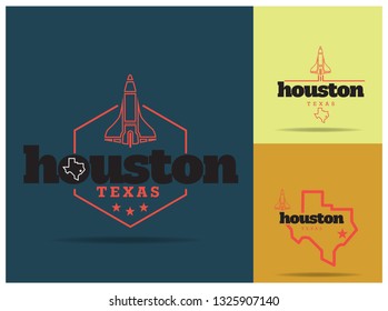 Houston Texas logo design concept, can be use for website template advertisement attachment poster banner souvenir printing coffee mug cap Vector EPS 10.