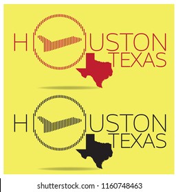 HOUSTON TEXAS LOGO MODERN DESIGN WITH MAP, VECTOR EPS 10.