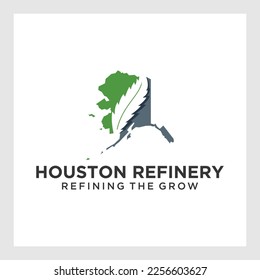 Houston Texas map growth logo design concept, Vector EPS 10
