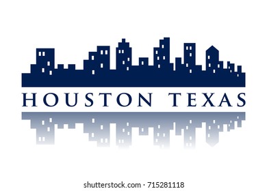houston texas skyline city logo