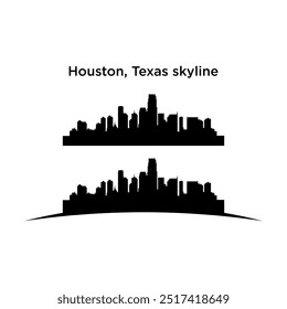 houston, Texas skyline. Detailed vector silhouette template