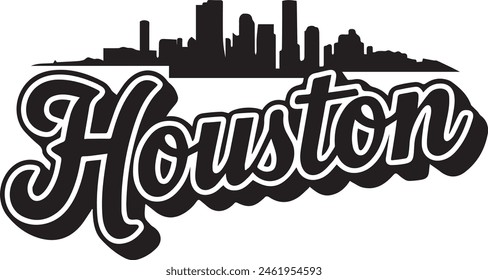 Houston Texas Skyline Silhouette Vector