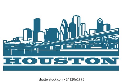 Houston Texas skyline vector illustration