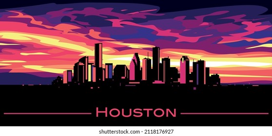 Houston Texas skyline vector illustratiopn