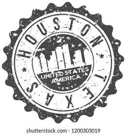 Houston Texas Travel Stamp Icon City Design Tourism Export Seal