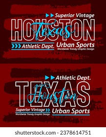 Houston Texas urban calligraphy typeface grunge superior vintage, typography, for t-shirt, posters, labels, etc.