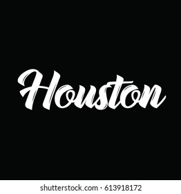 houston, text design. Vector calligraphy. Typography poster. Usable as background.