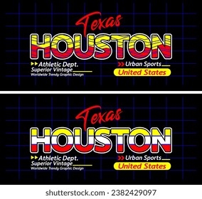 Houston urban line lettering sports style vintage college, typography, for t-shirt, posters, labels, etc.